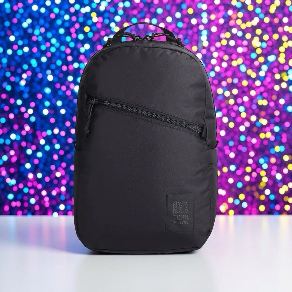 Topo Designs Light Pack Black Backpack With Yellow Interior NWT